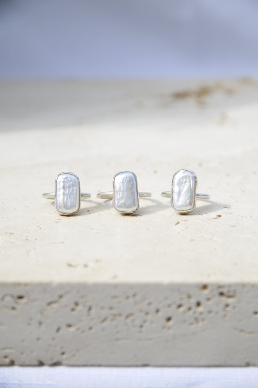 Rectangle Freshwater Pearl Ring